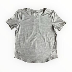 Lululemon Shirt Womens Incognito Camo Grey Long Distance Shirt Active Running